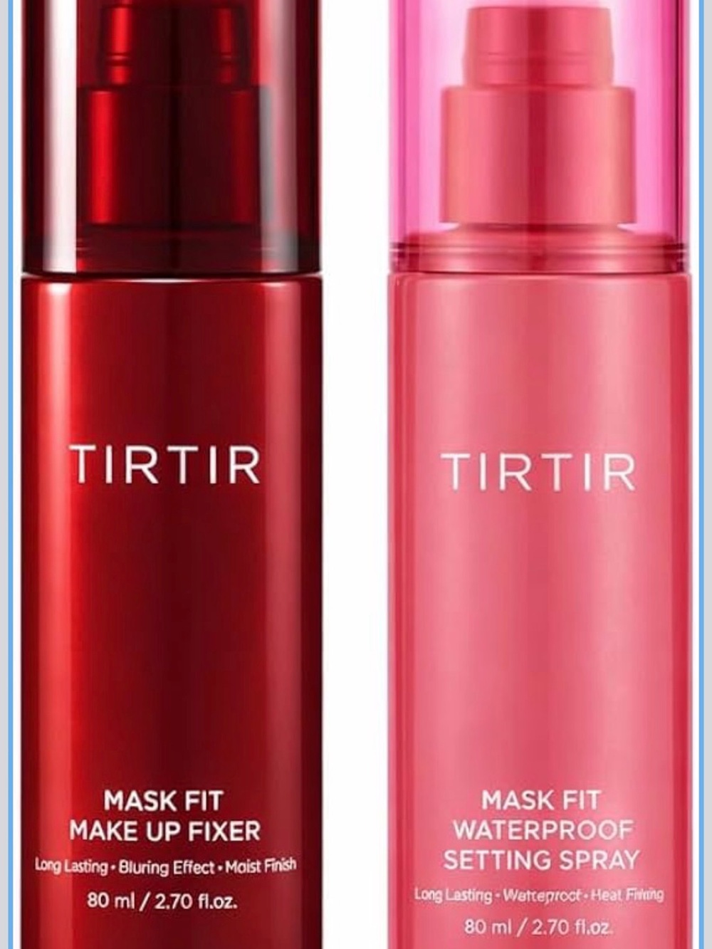 TIRTIR Mask Fit Makeup Fixer & Waterproof Setting Spray Duo — Red and Pink